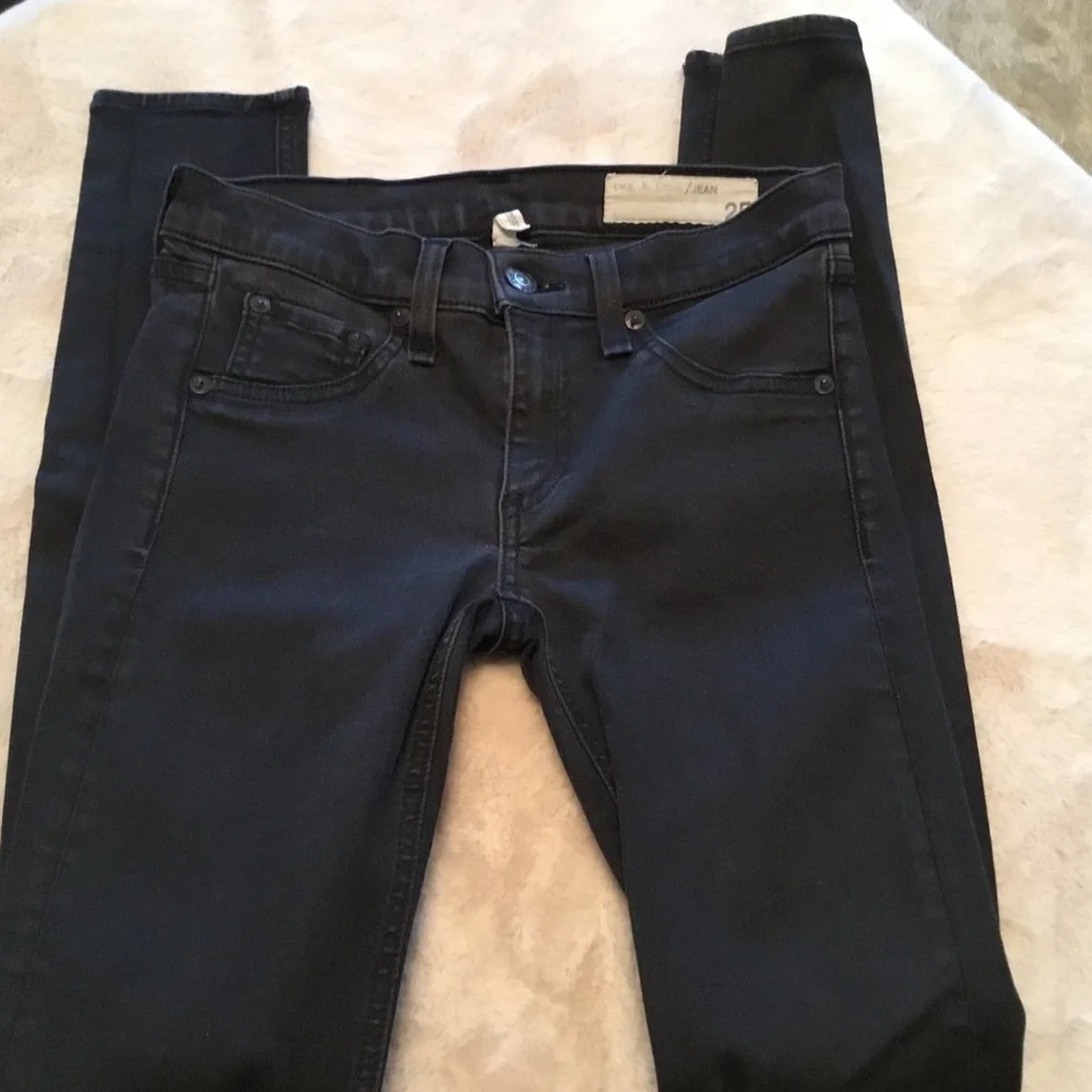 rag & bone Legging Black Distressed Skinny Jeans - Size 25